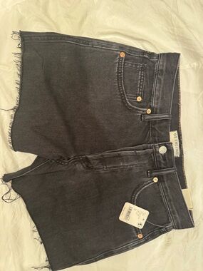 Black Free People High-Rise Black Denim Cutoff Shorts